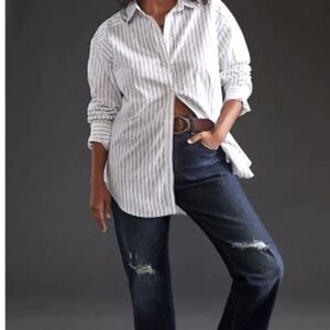 Anthropologie Mauve oversized button down shirt.  NWOT size Small